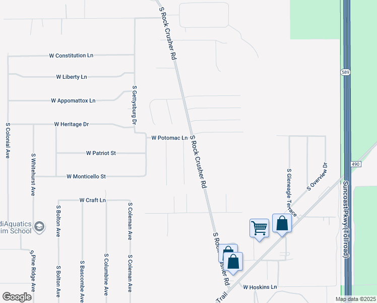 map of restaurants, bars, coffee shops, grocery stores, and more near 1817 South Casey Point in Homosassa