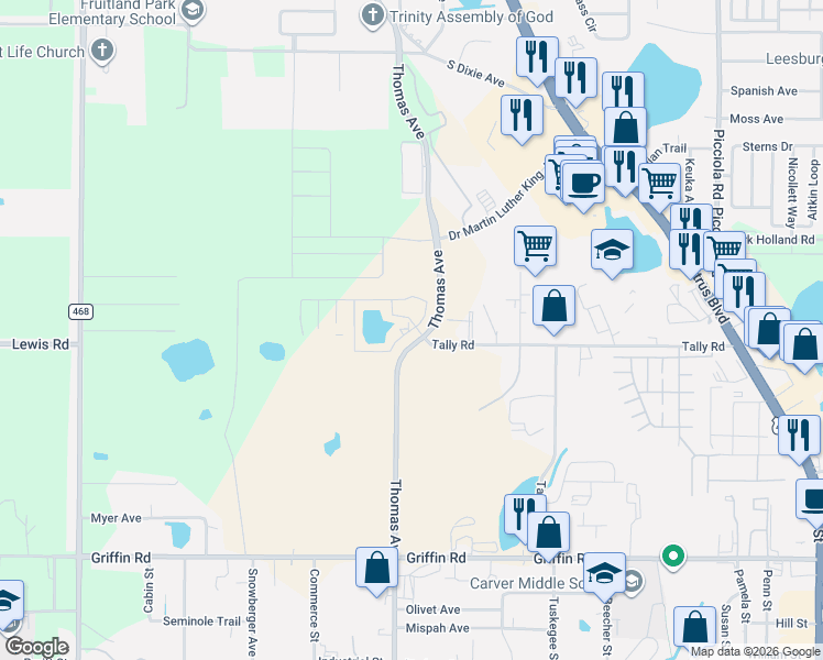 map of restaurants, bars, coffee shops, grocery stores, and more near 9 Landing Drive in Leesburg