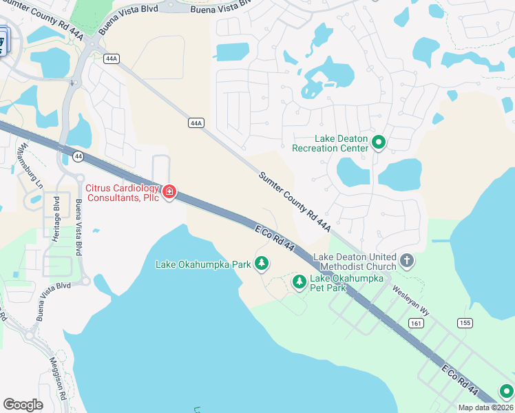 map of restaurants, bars, coffee shops, grocery stores, and more near 5932 Florida 44 in Wildwood