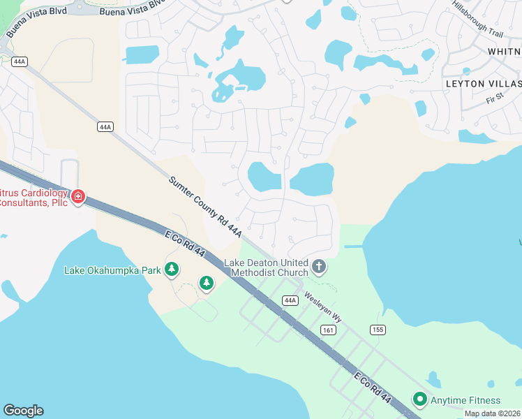 map of restaurants, bars, coffee shops, grocery stores, and more near 4026 Warnock Road in The Villages