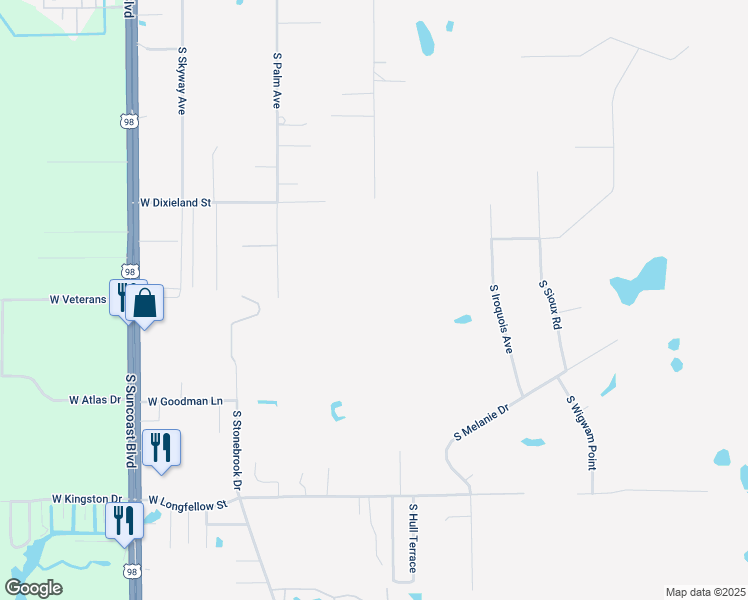 map of restaurants, bars, coffee shops, grocery stores, and more near 1500 South Candlenut Avenue in Homosassa