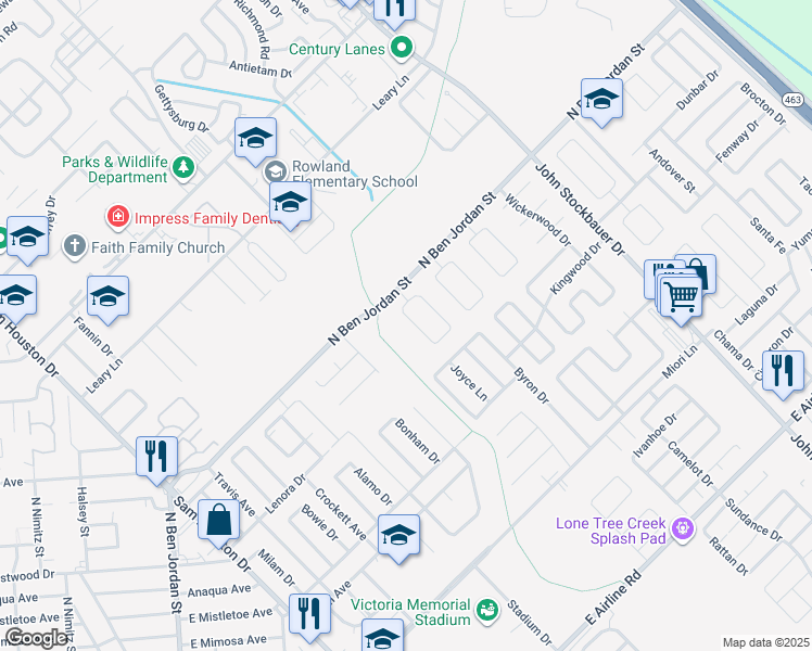 map of restaurants, bars, coffee shops, grocery stores, and more near 317 Silverado Trail in Victoria