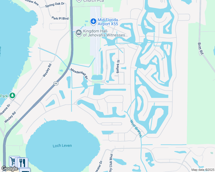 map of restaurants, bars, coffee shops, grocery stores, and more near 1856 Strathmore Circle in Mount Dora