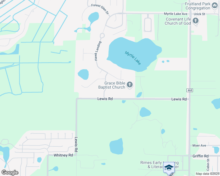 map of restaurants, bars, coffee shops, grocery stores, and more near 1713 Wingspread Drive in Fruitland Park