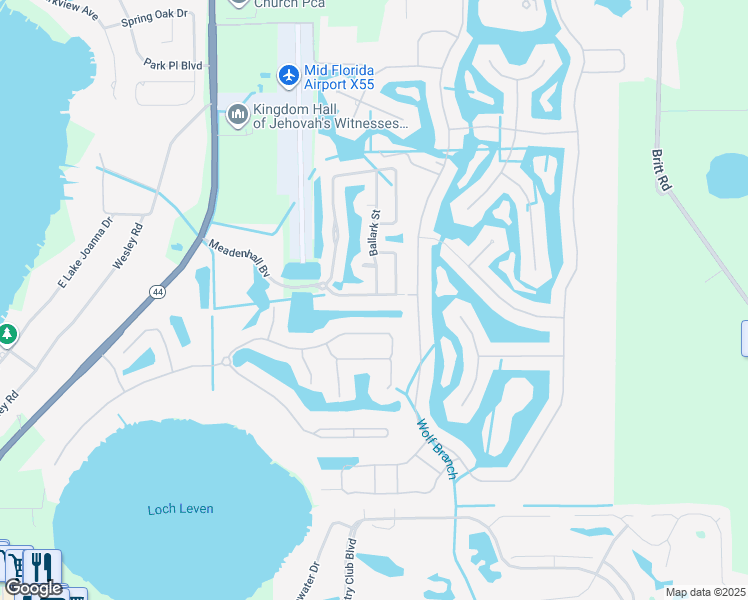 map of restaurants, bars, coffee shops, grocery stores, and more near 1896 Strathmore Circle in Mount Dora