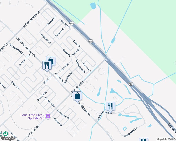 map of restaurants, bars, coffee shops, grocery stores, and more near 201 Pecos Drive in Victoria