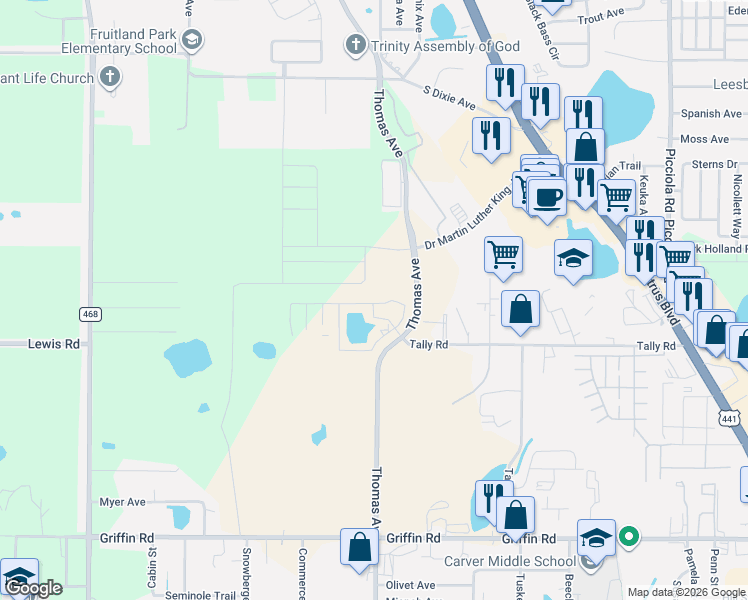 map of restaurants, bars, coffee shops, grocery stores, and more near 129 Landing Drive in Leesburg