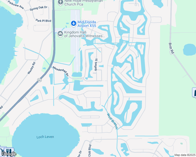 map of restaurants, bars, coffee shops, grocery stores, and more near 5004 Ballark Street in Mount Dora