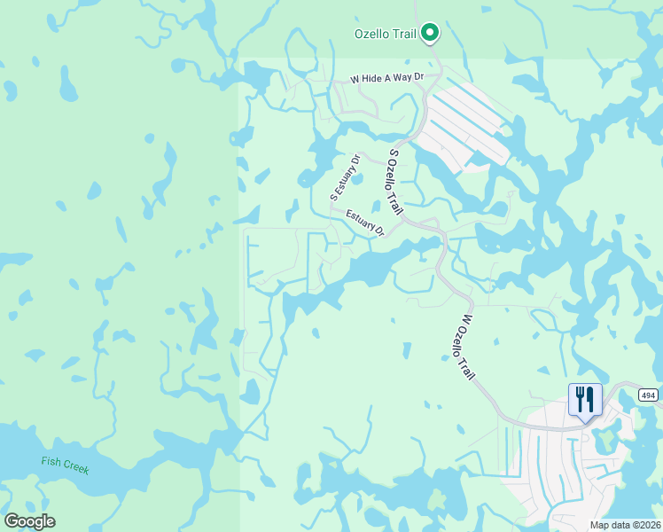 map of restaurants, bars, coffee shops, grocery stores, and more near 1555 South Wallace Point in Crystal River