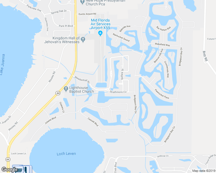 map of restaurants, bars, coffee shops, grocery stores, and more near 1821 Strathmore Circle in Mount Dora