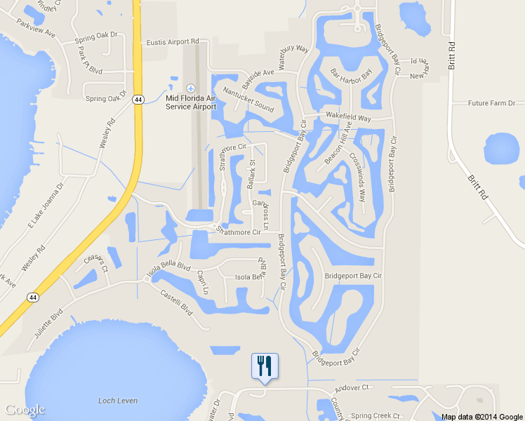 map of restaurants, bars, coffee shops, grocery stores, and more near 5029 Gandross Lane in Mount Dora