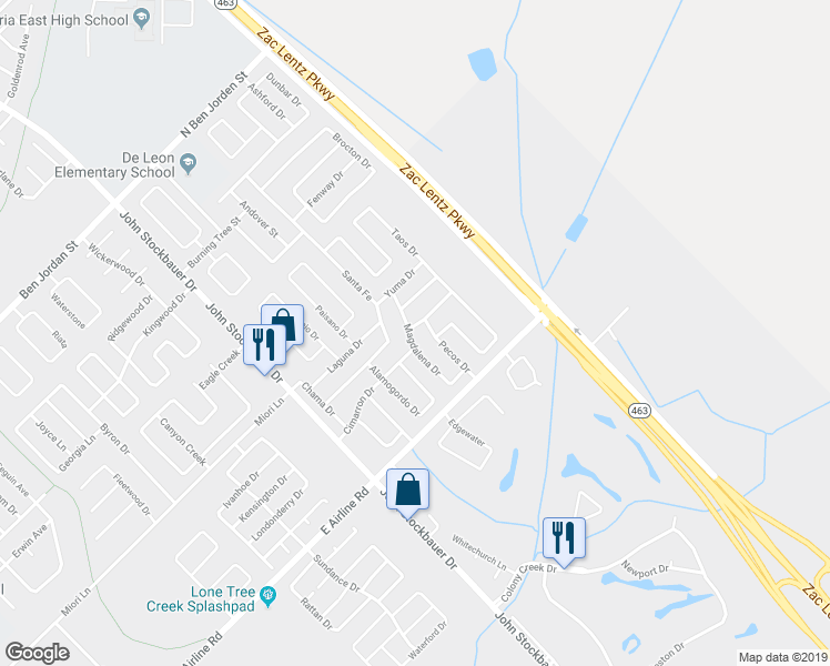 map of restaurants, bars, coffee shops, grocery stores, and more near 306 Magdalena Drive in Victoria
