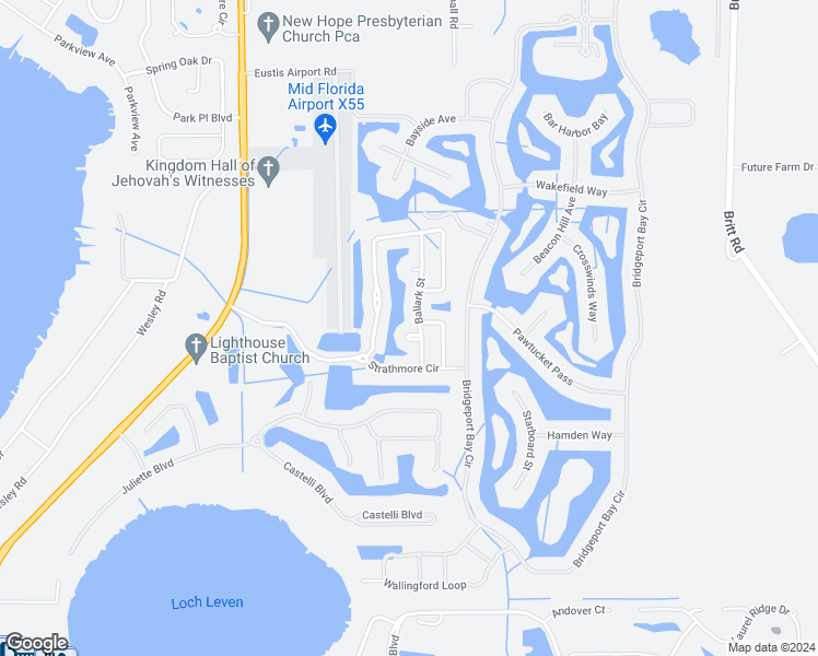 map of restaurants, bars, coffee shops, grocery stores, and more near 1545 Truscott Court in Mount Dora