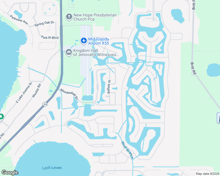 map of restaurants, bars, coffee shops, grocery stores, and more near 5077 Ballark Street in Mount Dora