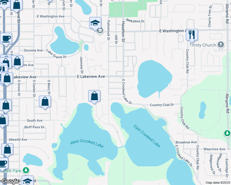 map of restaurants, bars, coffee shops, grocery stores, and more near 1423 Tedford Ave in Eustis