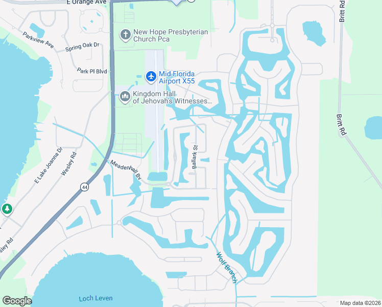 map of restaurants, bars, coffee shops, grocery stores, and more near 5077 Ballark Street in Mount Dora