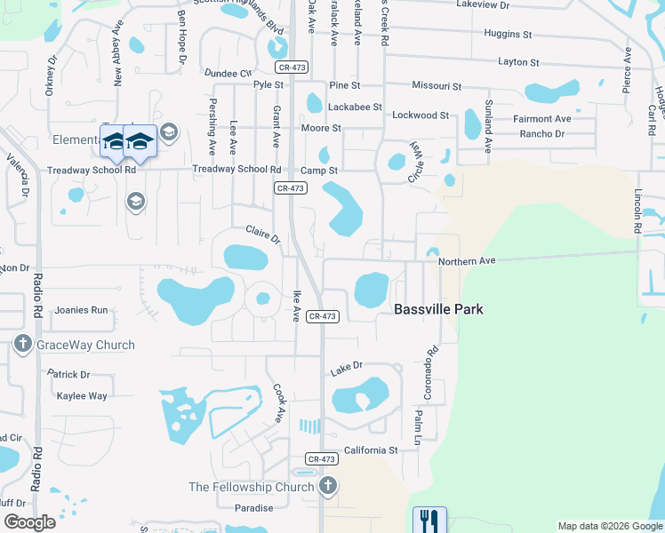 map of restaurants, bars, coffee shops, grocery stores, and more near 11120 Northern Avenue in Leesburg