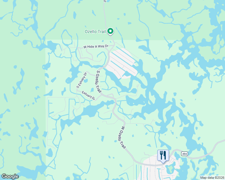 map of restaurants, bars, coffee shops, grocery stores, and more near 1489 South Ozello Trail in Crystal River