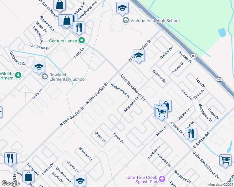 map of restaurants, bars, coffee shops, grocery stores, and more near 108 Heritage Oak Court in Victoria