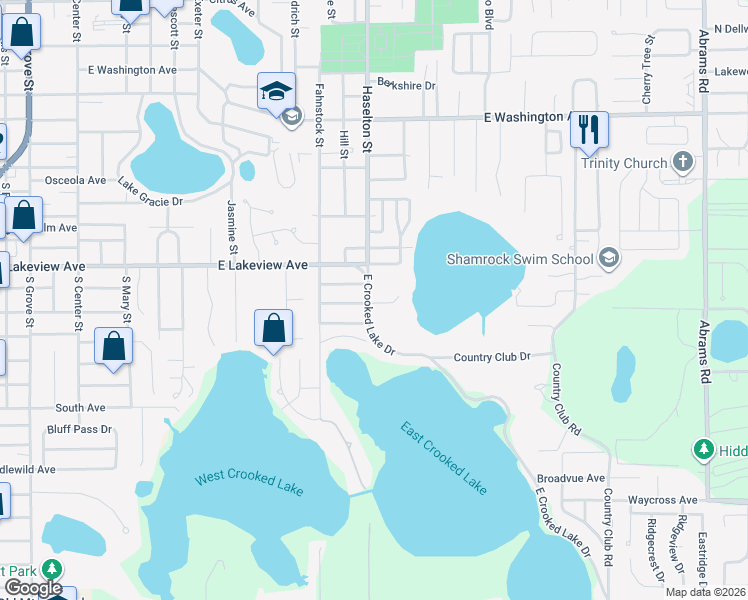 map of restaurants, bars, coffee shops, grocery stores, and more near 1391 Lake Nettie Court in Eustis