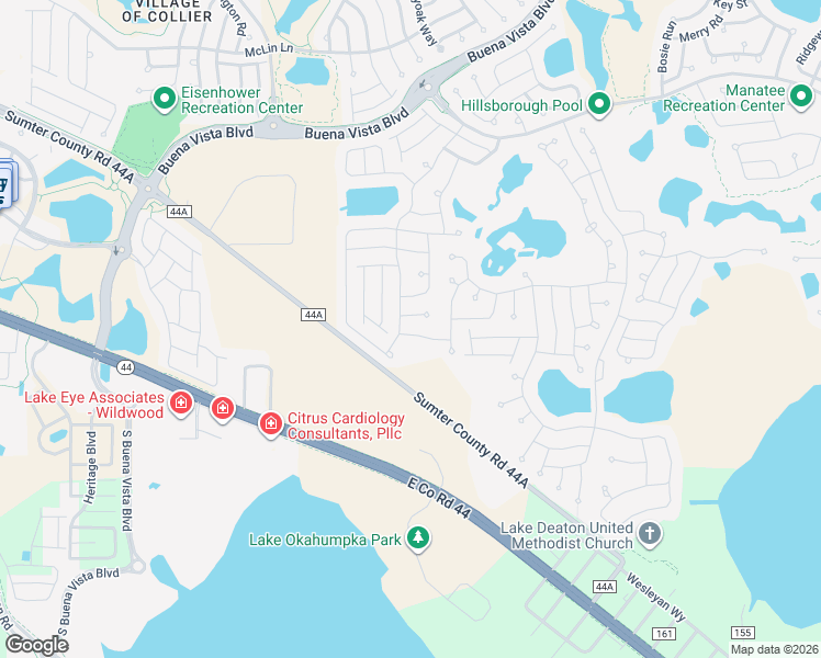 map of restaurants, bars, coffee shops, grocery stores, and more near 2075 Vision Court in The Villages