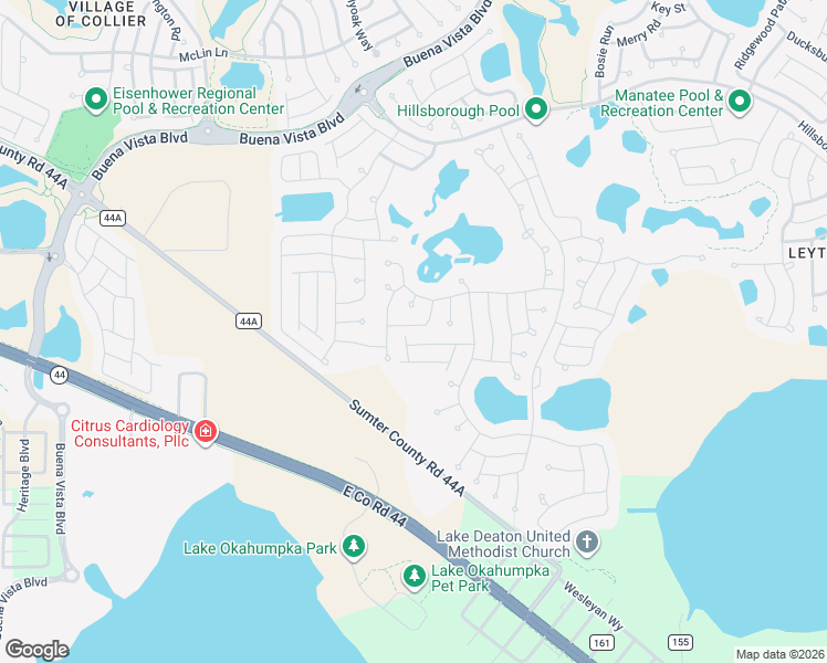 map of restaurants, bars, coffee shops, grocery stores, and more near 1969 Carrotwood Street in The Villages