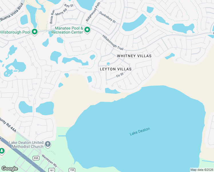 map of restaurants, bars, coffee shops, grocery stores, and more near 3823 Fir Street in The Villages