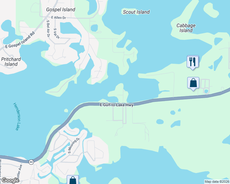 map of restaurants, bars, coffee shops, grocery stores, and more near 1447 South Homestead Point in Inverness