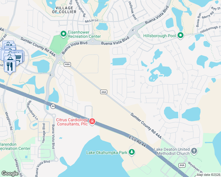 map of restaurants, bars, coffee shops, grocery stores, and more near 3750 Infinity Run in The Villages