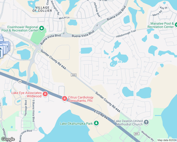 map of restaurants, bars, coffee shops, grocery stores, and more near Viscaya Court in The Villages