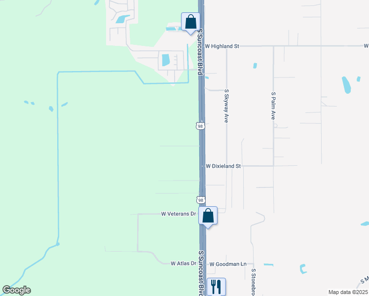 map of restaurants, bars, coffee shops, grocery stores, and more near 8841 West Arber Court in Homosassa
