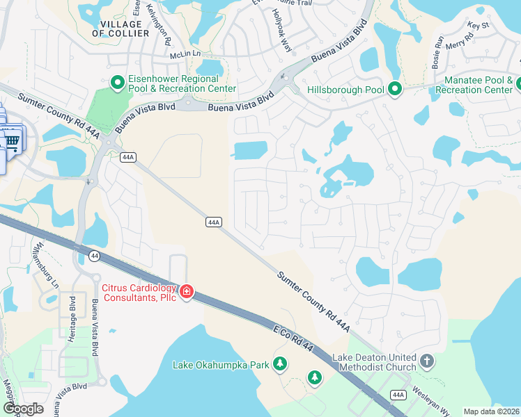 map of restaurants, bars, coffee shops, grocery stores, and more near 3750 Viscaya Court in The Villages