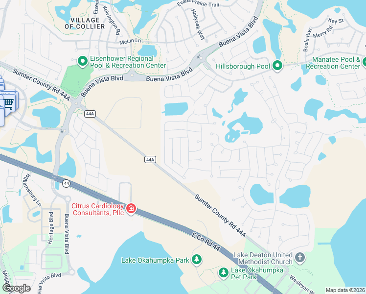 map of restaurants, bars, coffee shops, grocery stores, and more near 3750 Viscaya Court in The Villages