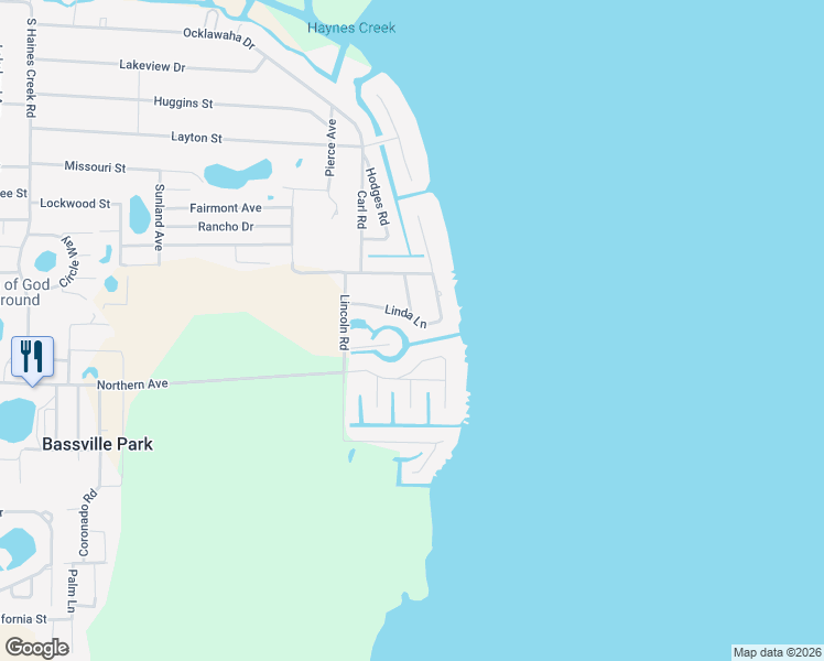 map of restaurants, bars, coffee shops, grocery stores, and more near 33822 Linda Lane in Leesburg