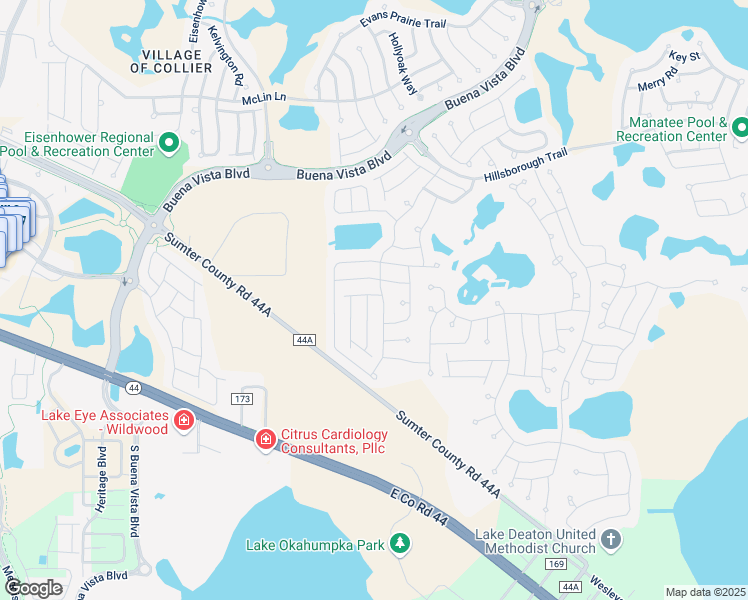 map of restaurants, bars, coffee shops, grocery stores, and more near 3750 Viscaya Court in The Villages