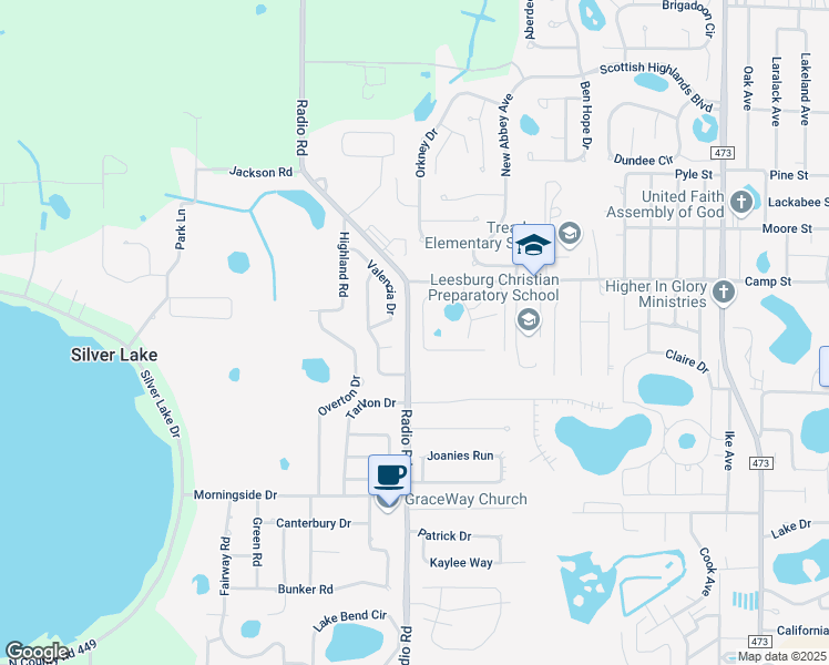 map of restaurants, bars, coffee shops, grocery stores, and more near 33919 Emerald Pond Loop in Leesburg