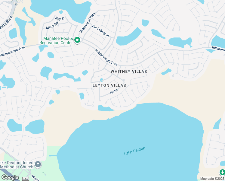 map of restaurants, bars, coffee shops, grocery stores, and more near 3754 Fir Street in The Villages