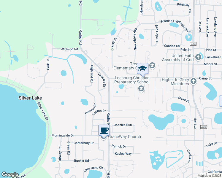 map of restaurants, bars, coffee shops, grocery stores, and more near 33927 Emerald Pond Loop in Leesburg