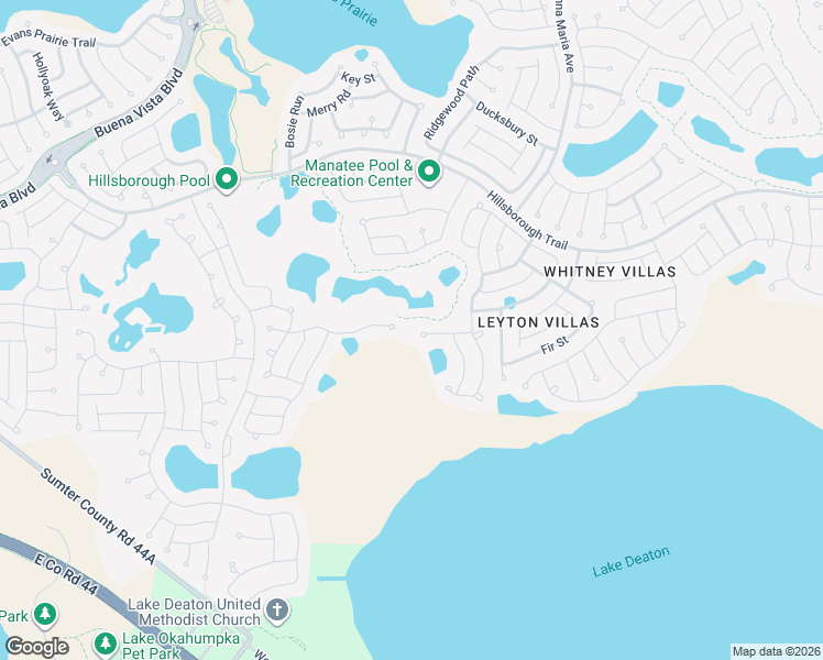 map of restaurants, bars, coffee shops, grocery stores, and more near 1543 Plank Street in The Villages