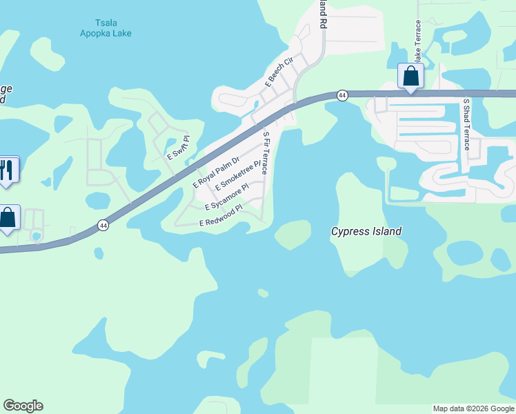 map of restaurants, bars, coffee shops, grocery stores, and more near 1304 South Fir Terrace in Inverness