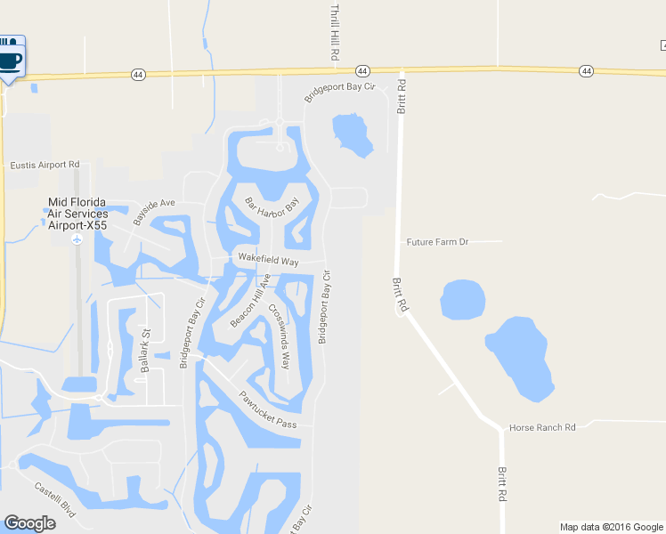 map of restaurants, bars, coffee shops, grocery stores, and more near 8240 Bridgeport Bay Circle in Mount Dora