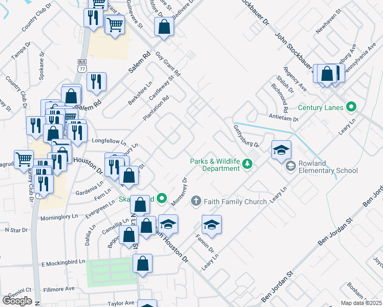 map of restaurants, bars, coffee shops, grocery stores, and more near 102 Deerwood Drive in Victoria