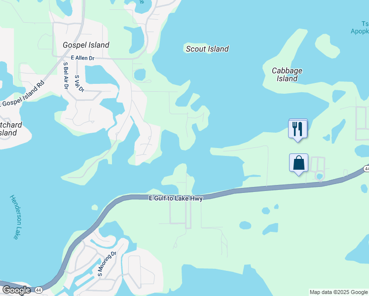 map of restaurants, bars, coffee shops, grocery stores, and more near 1226 South Telephone Point Road in Inverness