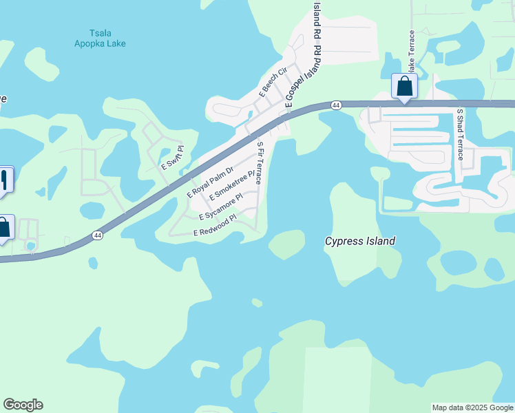 map of restaurants, bars, coffee shops, grocery stores, and more near 1235 South Fir Terrace in Inverness
