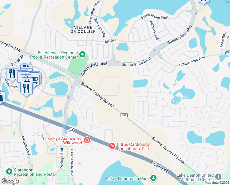 map of restaurants, bars, coffee shops, grocery stores, and more near 6024 Northeast 56th Drive in Wildwood