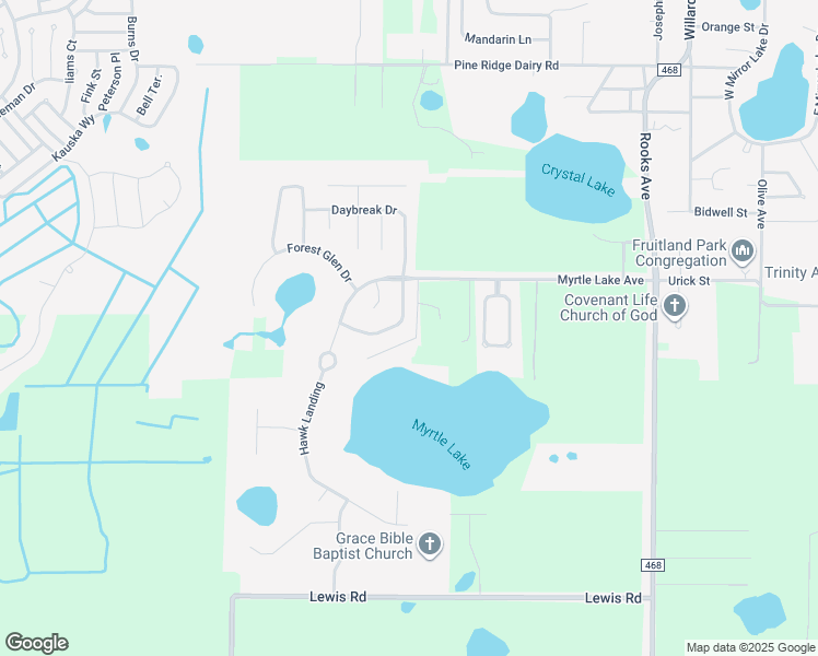 map of restaurants, bars, coffee shops, grocery stores, and more near 1103 Myrtle Lake View Drive in Fruitland Park