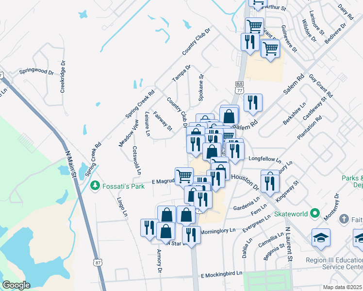 map of restaurants, bars, coffee shops, grocery stores, and more near 109 Leisure Lane in Victoria