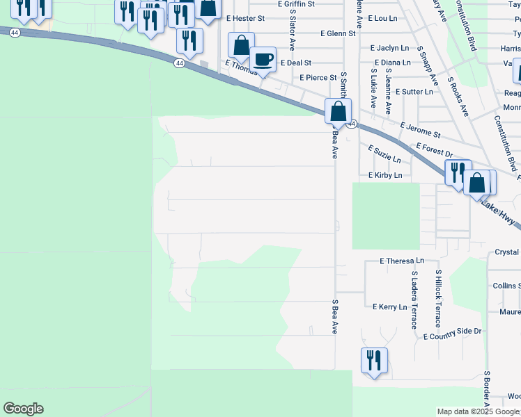 map of restaurants, bars, coffee shops, grocery stores, and more near 3050 East Squirrel Court in Inverness