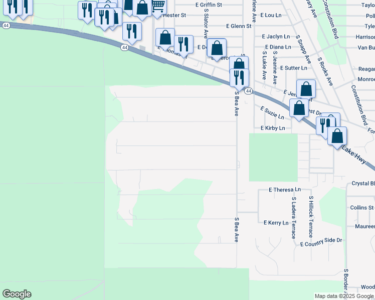 map of restaurants, bars, coffee shops, grocery stores, and more near 3050 East Squirrel Court in Inverness