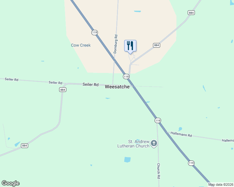 map of restaurants, bars, coffee shops, grocery stores, and more near in Weesatche